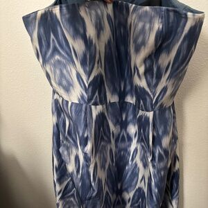 J.Crew Collection Silk Ikat Print Strapless Dress